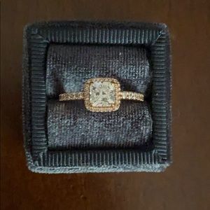 Pandora Rose Gold Square Sparkle Halo Ring